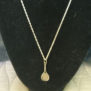 Elegant Sterling silver Tennis Racket Chain Necklace